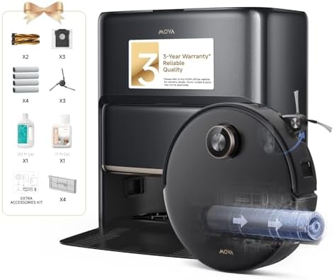 Mova Z60 Ultra Roller Complete Robot Vacuum and Mop, 28,000Pa Suc...