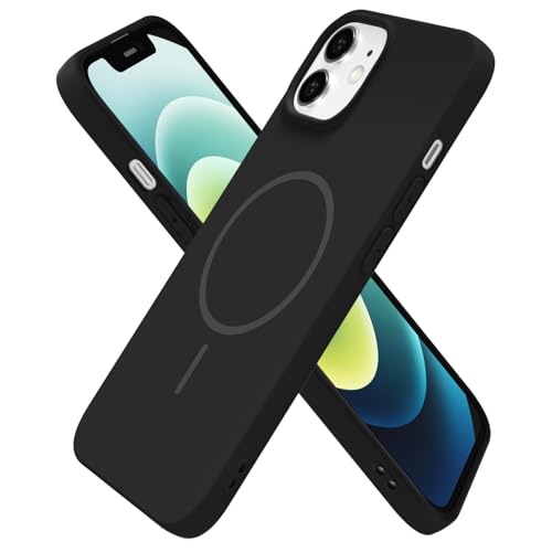 Coque silicone iPhone 12 MagSafe fine noire pour femmes protectrice et élégante au quotidien