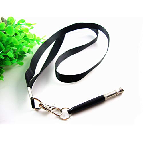 POPETPOP 2 peças/pacote portátil preto portativo durável apito para cães com cordão gratuito para co