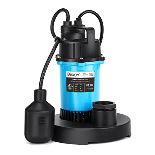 Bomgie SUL-502PT 1/2 Hp 2980 Gph Submersible Sump Pump, Clean/Dirty Water Pumps With Automatic Float Switch And Suction Strainer cover