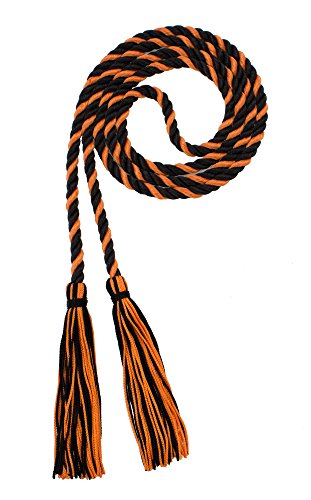 Image of Graduation Honor Cord - Black /Orange - Every School Color Available - Made in USA