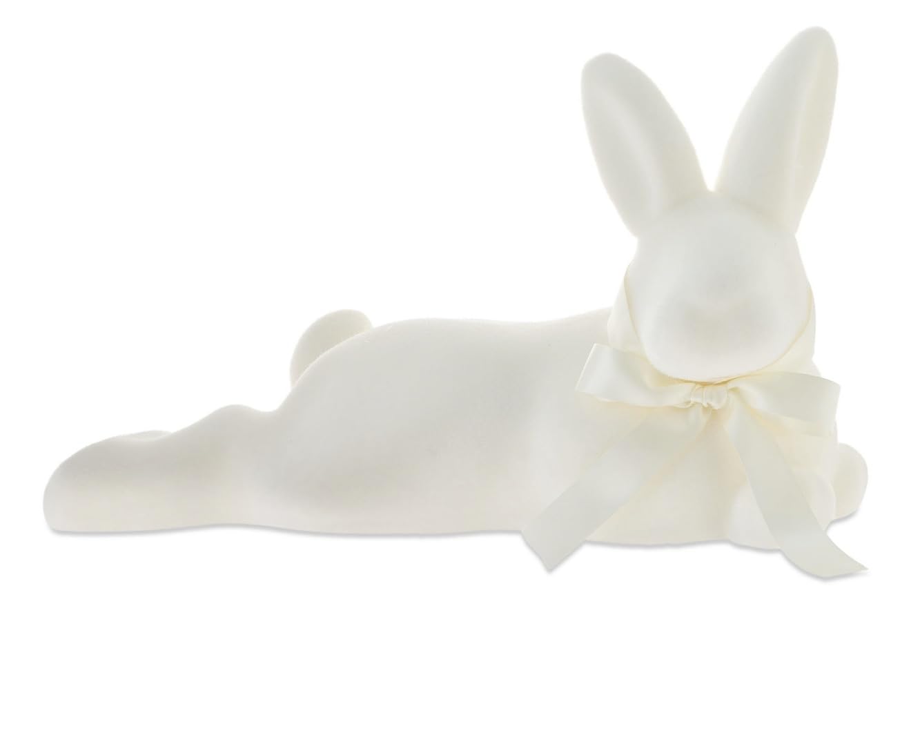 Buste de lapin floqué objet décoration table salon maison printemps couleur ivoire
