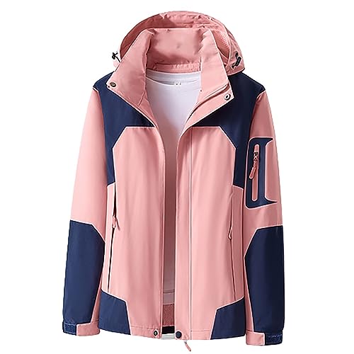 Chaqueta deportiva de mujer impermeable y cortavientos con capucha para senderismo en exterior