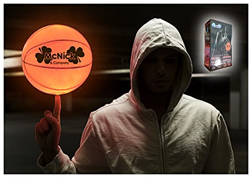 LED Glow In The Dark Basketball - Night Sports Game Time, Light Up Basketball, Play in the Dark, For Indoor & Outdoor Basketball 29.5 Inches, High School & College Basketball Size , Batteries Included