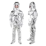 Laohucai Fire Resistant Suit,Inflaming Retarding Clothes Foil Heat Resistant Aluminized Suit,Anti Thermal Radiation 932-1832℉ for Firefighting,Metal Smelting, High-temperature Forging(1000℃,Medium)