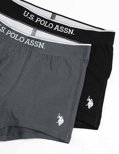 Image of U.S. Polo ASSN. Mens ET004 Anti Microbial Cotton Stretch Essential Underwear Trunk -Pack of 2