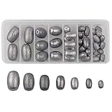 Assorted Egg Sinker Weights Kit - Assorted Sizes Saltwater Fishing Weights-Total 18.6OZ 42pcs...
