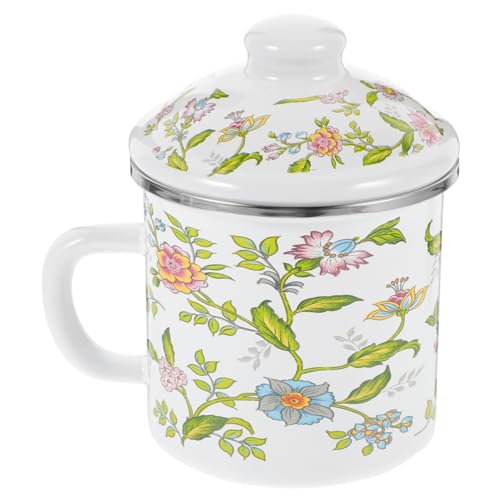 PAMINGONO Vintage Emaillebecher Großer Fassungsvermögen Frühstückstasse Mit Henkel Robuster Haushalts-emaillebecher Für Kaffee Tee Wasser Saft Für Büro Zuhause Und Outdoor
