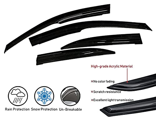 Image of Premium Non-Breakable Car Window Door Visor /Rain Guard /Wind Deflector Compatible for (Tata Safari 2021)