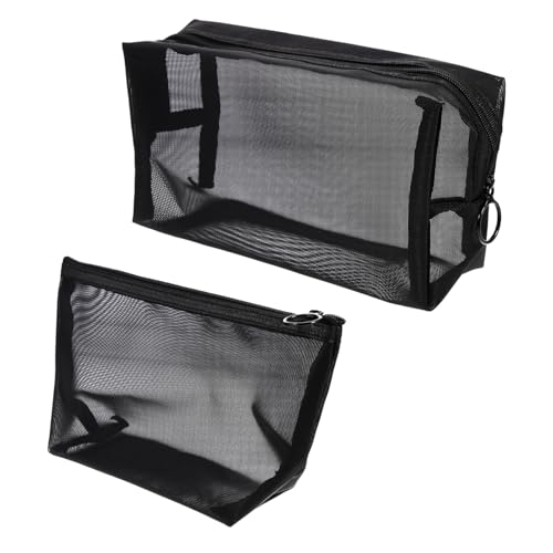 Beatifufu 2 Piezas Bolsa Cosméticos Malla Transparente Gran Capacidad Organizador Viaje Hombre Resistente Duradera para Accesorios Aseo Portátil