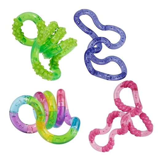 Tangle Crush 4-Pack Slime, Rainbow, Soda Pop, Galaxy - Twist Fidgets for Boys and Girls - Slime Tangle Fidget Jr