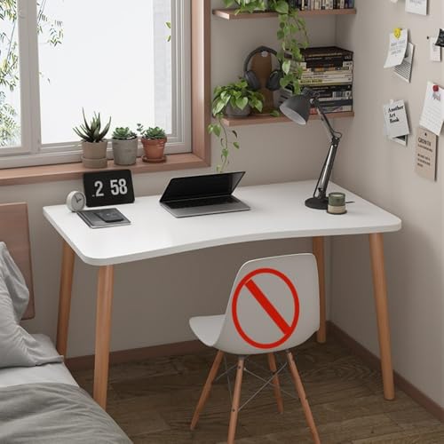 Acnivkoデスク パソコンデスク学習机 勉強机 北欧風 ミニ パソコンデスク 高さ72cm 幅60/70/80/100/120cmコンパクトデスク 在宅勤務 おしゃれテーブル シンプル ?子 化粧台 作業机 組立簡単 (ホワイト,100*60cm)