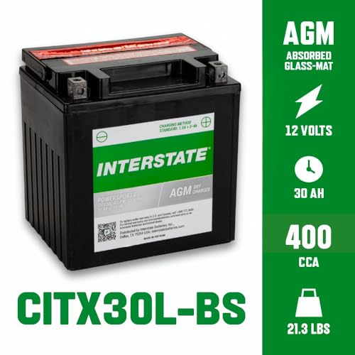 Image of Interstate Batteries YIX30L-BS Powersports Battery 12V 30Ah 400CCA AGM