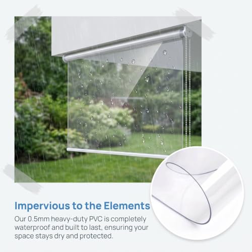 Store enrouleur PVC transparent extérieur terrasse balcon imperméable - 4
