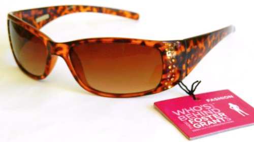 Foster Grant (123) Womens Fashion Sunglasses-Rhinestone Temple Accents - 100% UV Protection