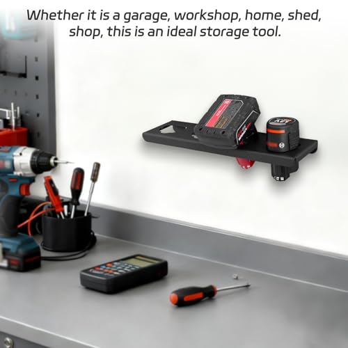 otuiaim 4-slotowy Uchwyt na Baterie Mocowany do Ściany Kompatybilny z Bosch 12V / Milwaukee 12V / Makita 12V Akumulatorami, Montaż na Tablicach Perforowanych i Ścianach