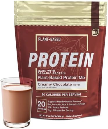 Essential Elements Pea Protein Powder – Creamy Chocolate | Low-carb Plant-Based Vegan Blend – Keto-Friendly and Gluten-Free | 20 Servings, 17 oz