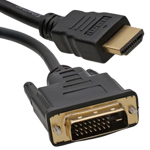 kenable DVI-D 24+1pin Male to HDMI Digital Video Cable Lead Gold 0.5m 50cm