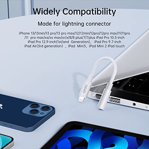 [Apple Mfi Certified] Lightning To 3.5 Mm Headphone Jack Adapter Iphone Headphone Adapter Jack Converter Compatible With Iphone 14/13/12/11/8/X/Xr/Xs/7, Music Control & Calling Function Support Ios #TOP6