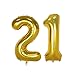 40inch Gold Number 21 Balloon Party Festival Decorations Birthday Anniversary Jumbo foil Helium Balloons Party Supplies use Them as Props for Photos (40inch Gold Number 21)