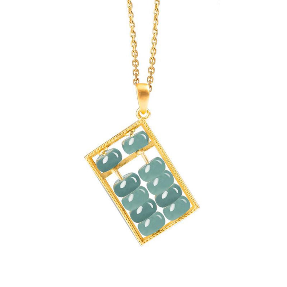 Collier pendentif boulier bleu argent S925 et jade véritable le cadeau idéal pour femme - 4