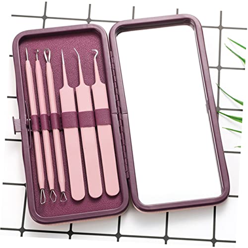 SUPVOX 1 Conjunto 6Pcs Ferramenta Facial Ferramentas Profissionais Pinças Agulha De Espinha Remoção