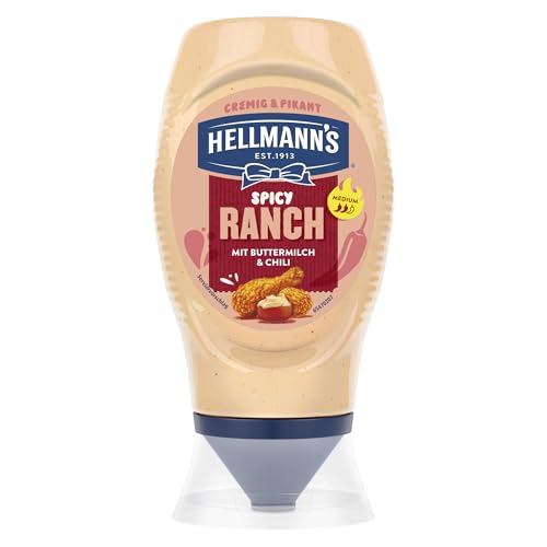 Hellmanns Spicy Ranch Sauce cremige und pikante Grillsauce mit Buttermilch und Chili 245 ml