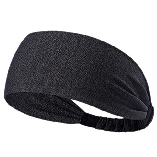 Preisvergleich Produktbild hangzhoushiJacob Elsie Damen Stirnband Elastisch Sport Haarreif Weich Atmungsaktiv Headwrap Kopfband rutschfest Haarband Turban-Kopf-Verpackungs für Alltag Yoga Sport(Dunkel Grau)
