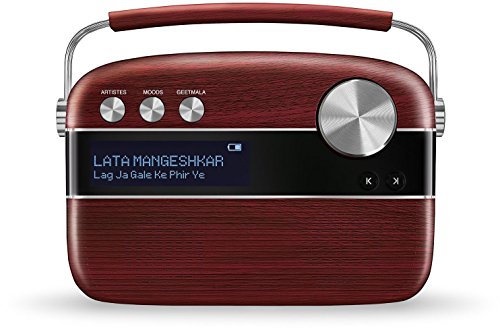 Saregama Carvaan Hindi – Portable Music Player with 5000 Preloaded Songs, FM/BT/AUX (Cherrywood Red)