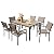 Devoko Patio Dining Set 7 Piece Outdoor Furniture with Rectangular Table and 6 Stackable Chairs Family Conversation Set for Garden Backyard Deck (Brown)