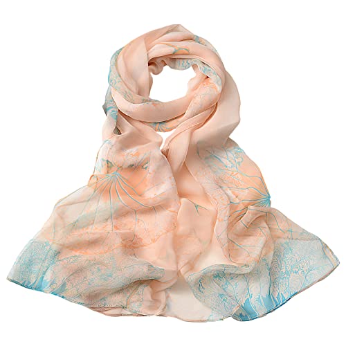 amokk Pack of 4 Chiffon Floral Scarves for Women Lightweight Fashion Shawls Wraps Large Neck Scarves2