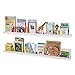 Wallniture Denver Modern Wall Mount Long Floating Picture Ledge Shelf - Nursery Hanging Bookshelf - 60 Inch White Set of 2