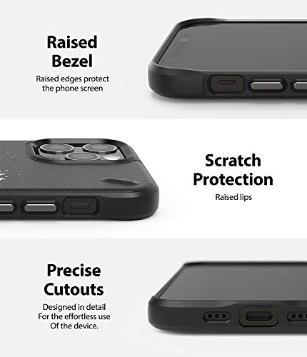 Image of Ringke Onyx Design for iPhone 12 / iPhone 12 Pro Case Back Cover, Rugged Flexible Protection Durable Anti-Slip TPU Impact Shock Absorbent Back Cover Case - Quit Talking (Black)