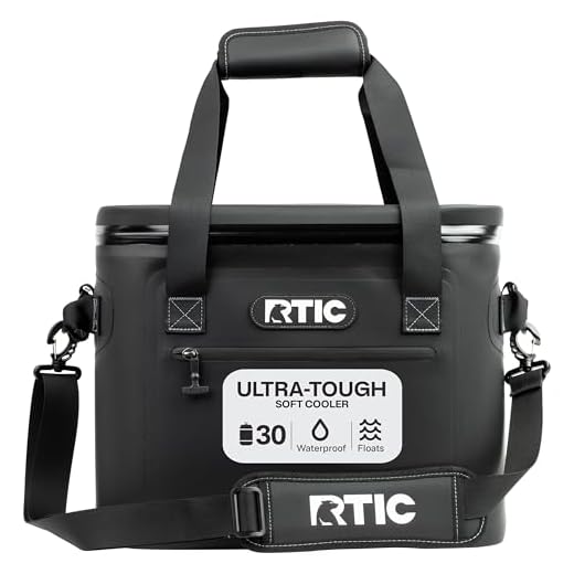 RTIC Soft Cooler 30 Can, Insulated Bag Portable Ice Chest Box for Lunch, Beach, Drink, Beverage, Travel, Camping, Picnic, Car, Trips, Floating Cooler Leak-Proof with Zipper, Black