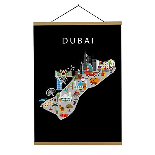 Mapa de Dubai | Póster B2 | 50 x 70 cm | Mapas Maison