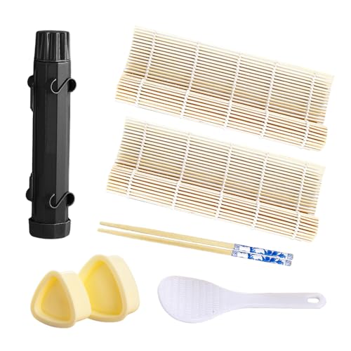 YZROHYI 7 Piezas Sushi Making Kit Completo Para Hacer Sushi en Casa,Utensilios para Preparar Sushi con Molde, Bazooka Sushi, Palillos, Alfombrilla Sushi,Maquina para Sushi Maker Kit para Principiantes