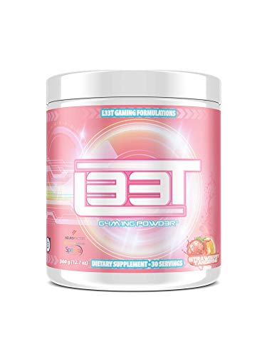 L33T Gaming Powder | Strawberry Tangerine | 30 Servings | 12.7oz | Gaming: Energy + Focus Enhancer
