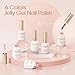 Larvall Beautpal Nude Gel Polish Set Milky Nude Sheer Pink Jelly Gel Polish Nail Kit Soak Off UV Translucent Nail Polish Gel 6PCS 8ml J03