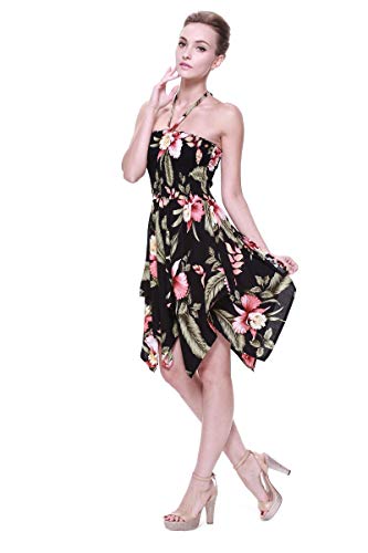 Image of Family Matching Hawaiian Clothes, Black Rafelsia | Lightweight 100% rayon • Family matching outfits • Beach vacations • Luaus • Cruises • Family photos