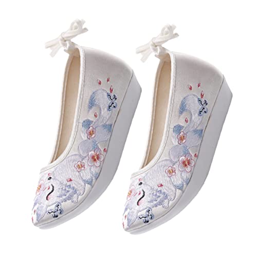 VALICLUD 1paire Chaussures Ethniques Soie Brodées Pour Femmes Avec Talons Slope-haut Idéales Pour Hanfu Et Tenues Traditionnelles Éléments De Mode Unique Et Confort Optimal
