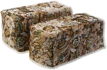 Decorative Floral Castles Tapestry Pair of Arm Caps with Cotton Trim Sofa Furniture Cover Antimacassar