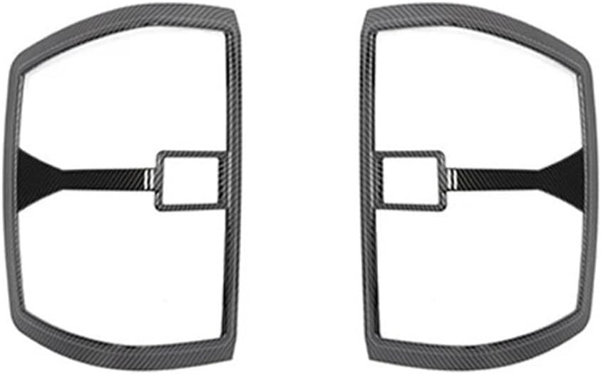 ABS Exterior Rear Taillight Lampshade Protective Decorative Cover Compatible For Chevy Silverado 2014-2018 Car Accessories(Carbon Fiber Black C)