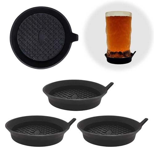 4-Pack Car Cup Holder Coasters, Universal Non-Slip and Leak-Proof Car Cup Holder, Silicone Universal Car Coasters, Embedded Car Decorative Accessories Universal (Black)