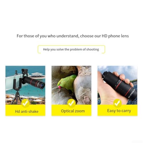 22x Telephoto Lens for Smartphone with Tripod – HD Zoom Mobile Phone Camera Lens, Compatible with Most Phones, 4K Ready, Compact & Portable Design for Travel Photography - Image 6