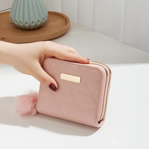 Zipper Wallet Women RFID Blocking Credit Card Holder Leather Wallet Large Capacity(Pink)4