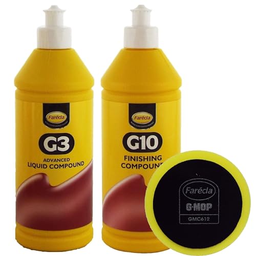 FARECLA G3 Advanced Liquid Compound 500ml & G10 Rubbing Compound 500ml & GMC606 6" Wet Use Foam Pad