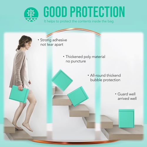 Image of Fuxury Bubble Mailers 8.5x12 Inch Teal Padded Envelopes 40 Pack Large Bubble Envelopes Self Seal Usable Size 8.5x11 inch Thick Padded Mailer for Small Business Packaging, Mailing #2