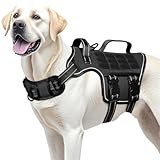 Dog Harness for Large Dogs Heavy Duty, No Pull Tactical Dog Harness with Molle System, Easy On and Off Service Dog Vest, Breathable Padded, Adjustable Reflective Pet Vest for Walking Hiking Training