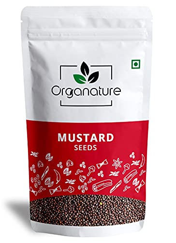 Image of Organature Fresh Natural Mustard Seeds Small 400 Grams | Ava Ginjalu, Sarso, Whole Rai, Sarson k beenj | Whole Mustard Black | Indian Spice, Naturally Processed, Brown Mustard