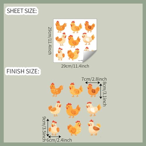 Vinilos decorativos de pared con animales tiernos, 9 piezas miniatura 2